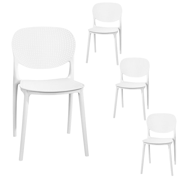 Modern Indoor/Outdoor Patio Dining Chair - Durable Polypropylene, Weather-Resistant Design