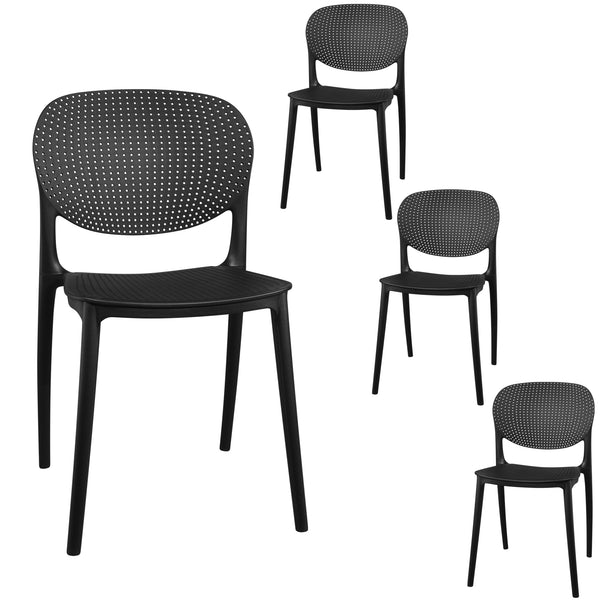 Modern Indoor/Outdoor Patio Dining Chair - Durable Polypropylene, Weather-Resistant Design