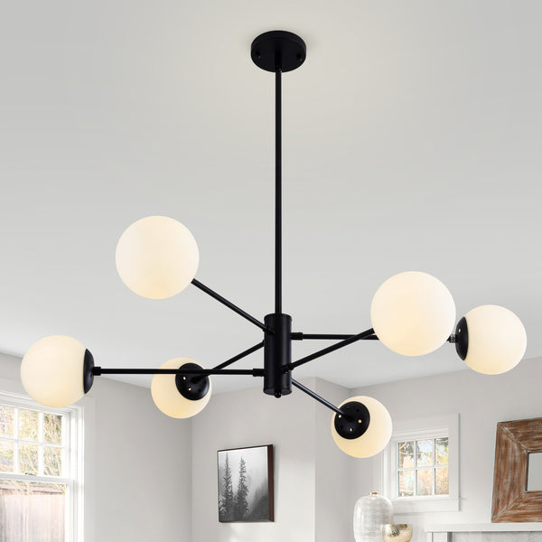 6 - Light Dimmable Sputnik Modern Linear Chandelier