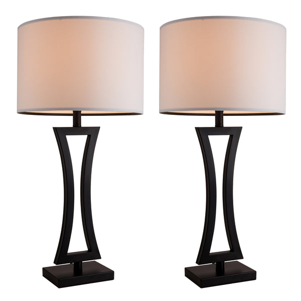 Modern Table Lamps Set of 2 ,Transitional Table Lamp for Living Room, Contemporary Bedside Table Lamps for Bedroom, Nightstand, Hotel