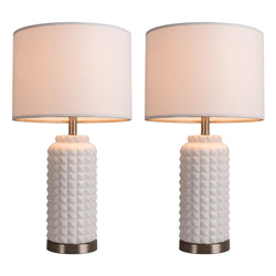 Modern Table Lamps Set of 2 ,Transitional Table Lamp for Living Room, Contemporary Ceramic Table Lamp for Bedroom, Nightstand, Hotel