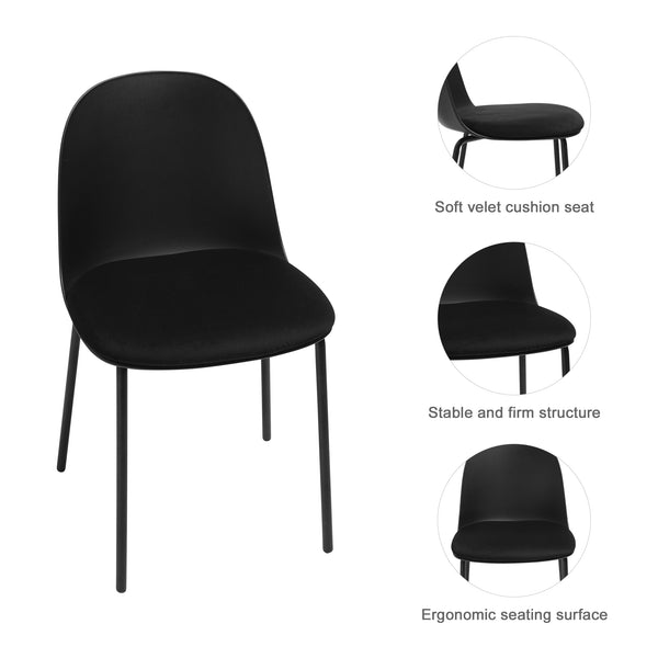 Modern Dining Chair with cushion,powder painting legs, Mid Century Kitchen Chairs For Kitchen Dining Room & Living Room