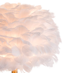 Feather Floor Lamp, Modern Floor Lamp with White Feather Shade,Bright Floor Lamp for Living Room Reading House Bedroom