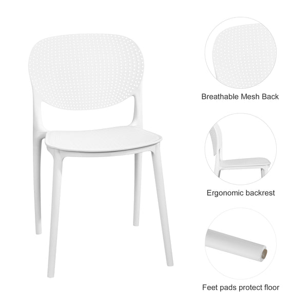 Modern Indoor/Outdoor Patio Dining Chair - Durable Polypropylene, Weather-Resistant Design