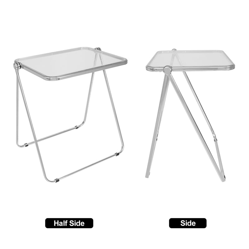 Luxury Modern Folding table, Indoor Clear Folding Table, lightweight folding table with Metal Frame.