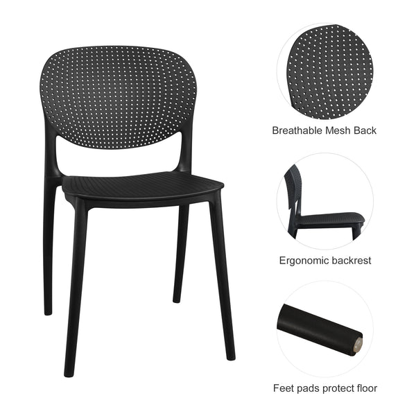 Modern Indoor/Outdoor Patio Dining Chair - Durable Polypropylene, Weather-Resistant Design