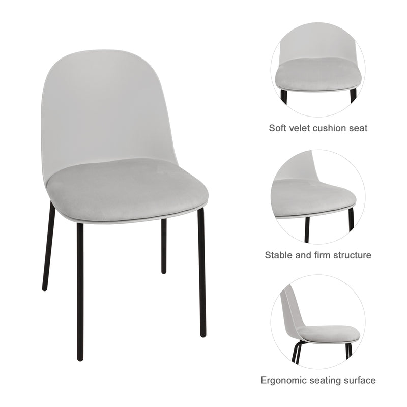 Modern Dining Chair with cushion,powder painting legs, Mid Century Kitchen Chairs For Kitchen Dining Room & Living Room