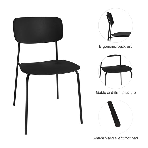 Modern Indoor/Outdoor Patio Dining Chair - Durable Polypropylene, Weather-Resistant Design