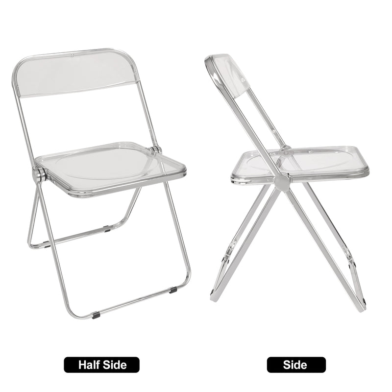 Luxury Modern Folding Chairs, Indoor Clear Folding Chair, lightweight folding chair with Metal Frame.