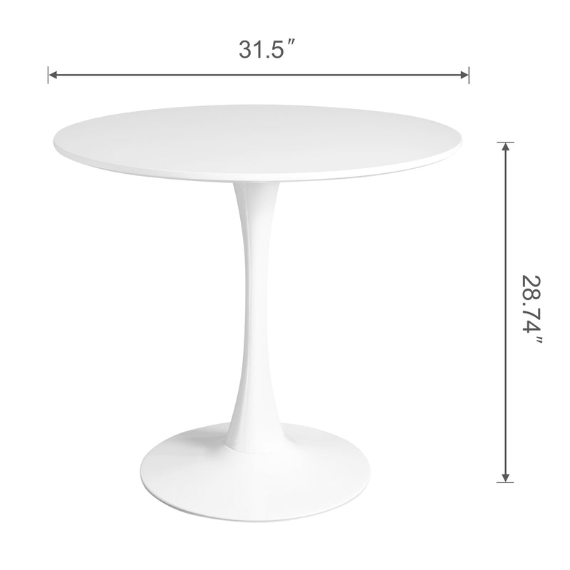 Modern Round Dining Table, Thickness MDF white Dining Room Table，Mid-Century Modern Dinning Table for Kitchen Dining Room Living Room.