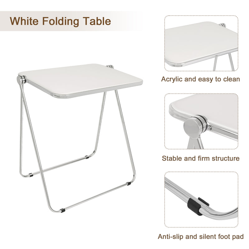 Luxury Modern Folding table, Indoor Clear Folding Table, lightweight folding table with Metal Frame.