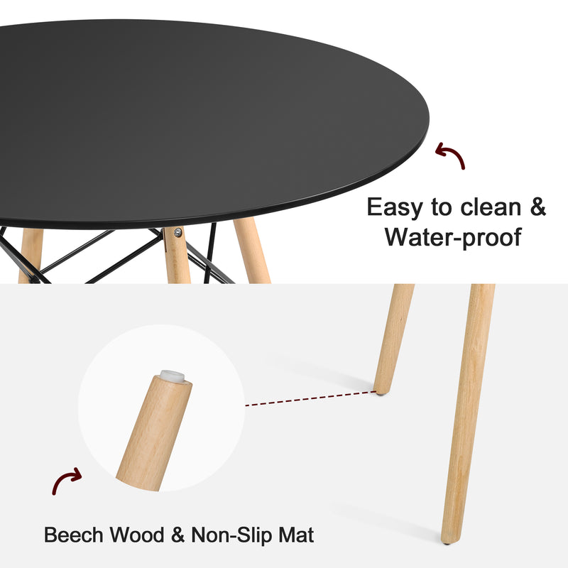 Modern Round Dining Table, Thickness MDF Top Dining Table, Small Dining Table for Kitchen Living Room