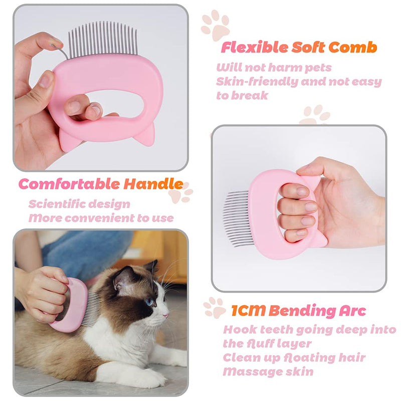 Cat Comb Pet Short & Long Hair Removal Massaging Shell Comb Soft Deshedding Brush Grooming And Shedding Matted Fur Remover Massage Dematting Tool For Dog Puppy Rabbit