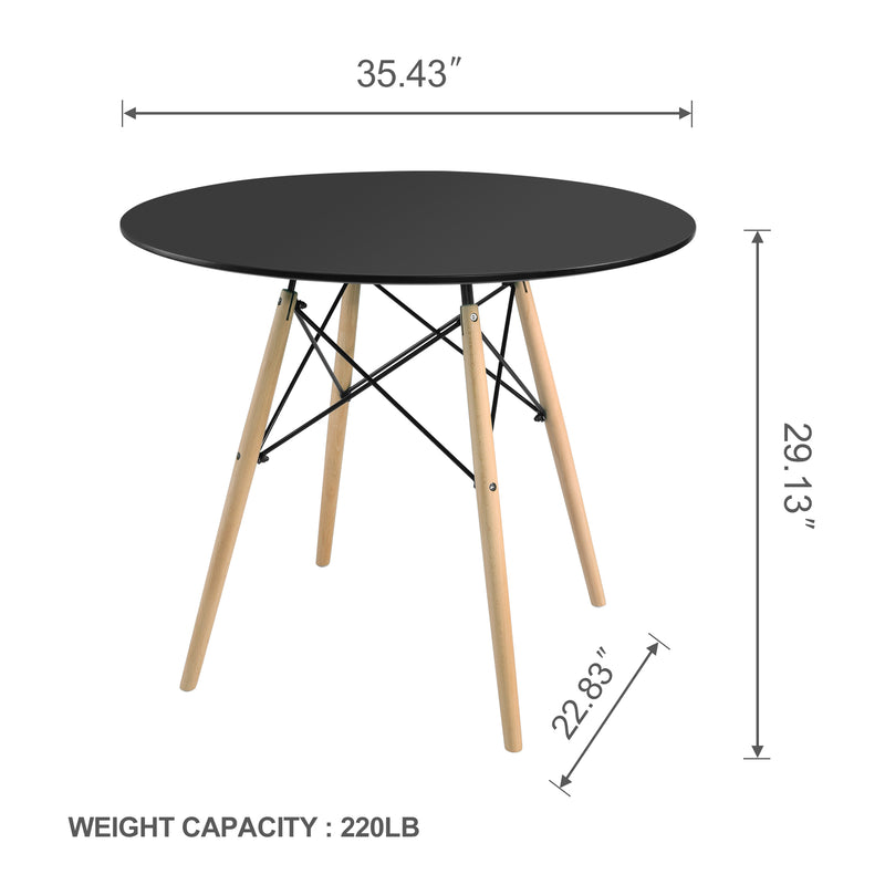 Modern Round Dining Table, Thickness MDF Top Dining Table, Small Dining Table for Kitchen Living Room