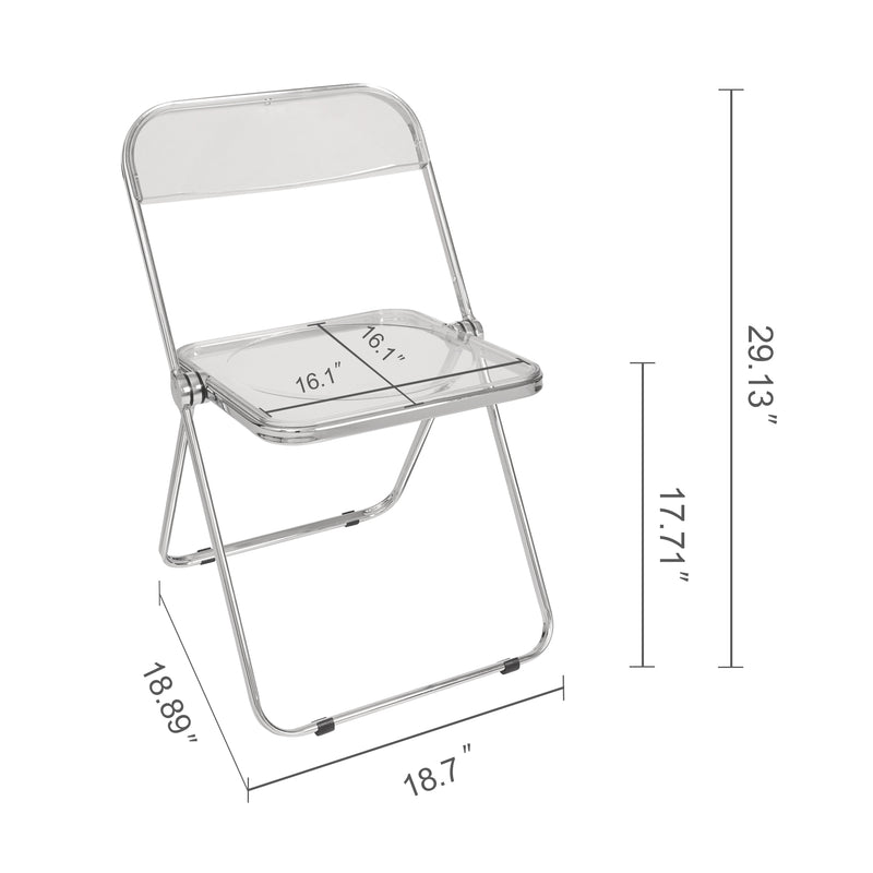 Luxury Modern Folding Chairs, Indoor Clear Folding Chair, lightweight folding chair with Metal Frame.