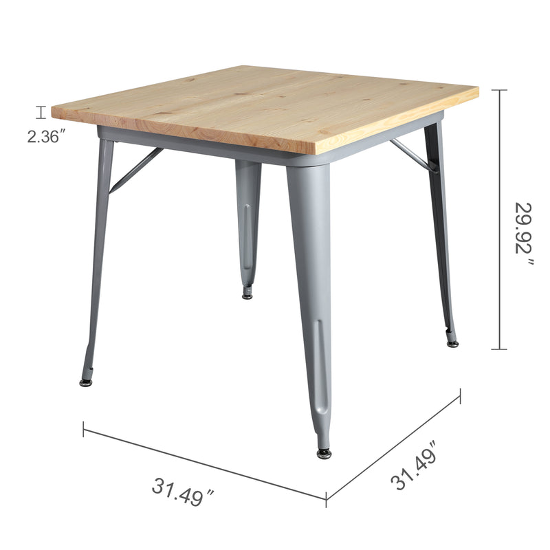 Modern Square Dining Table, A solid wood bar table，Mid-Century modern dinning Table for Kitchen Dining Room & Living Room.