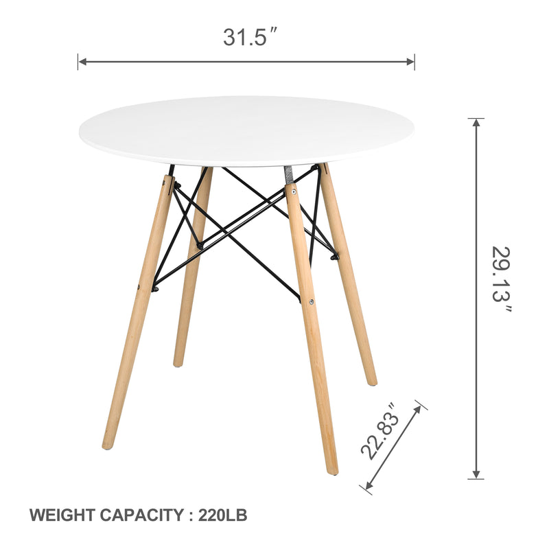 Modern Round Dining Table, Thickness MDF Top Dining Table, Small Dining Table for Kitchen Living Room