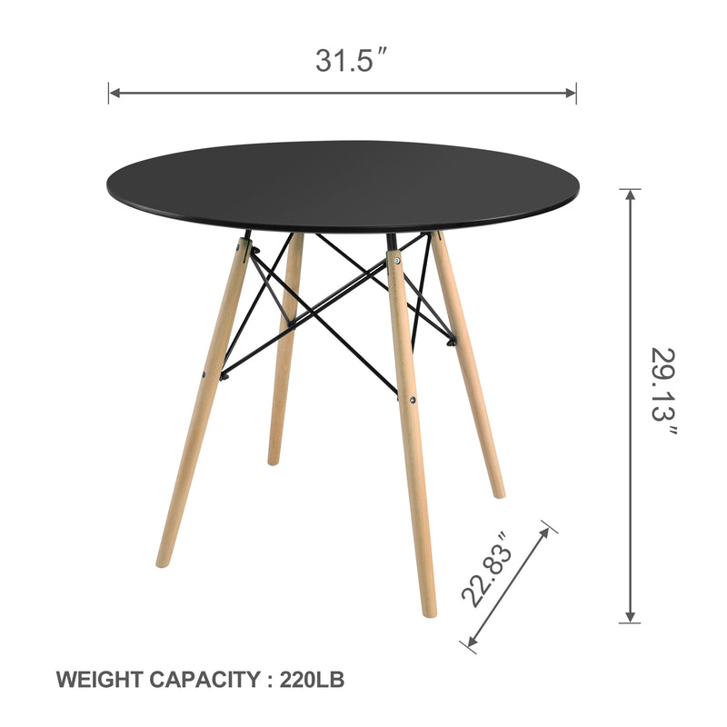 Modern Round Dining Table, Thickness MDF Top Dining Table, Small Dining Table for Kitchen Living Room