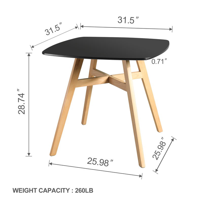 Modern Square Dining Table, Thickness MDF Top Dining Table, Small Dining Table for Kitchen Living Room