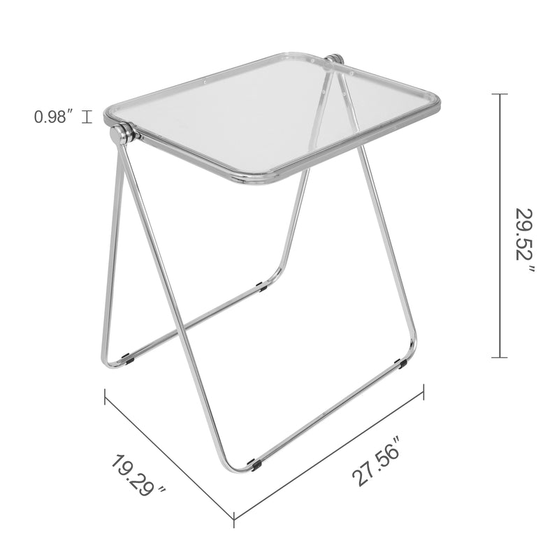 Luxury Modern Folding table, Indoor Clear Folding Table, lightweight folding table with Metal Frame.