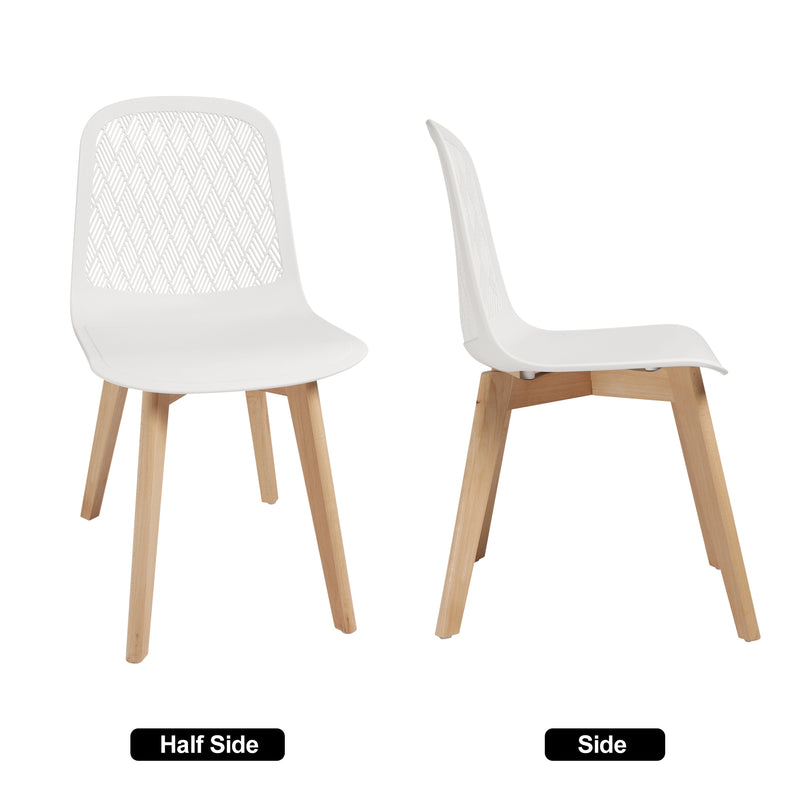 Mid Century Modern PP dining chair with Beech Wood Legs , kitchen & Dining Room Chairs Assemble Easily ，4 pack kitchen chairs for Kitchen Dining Room & Living Room.