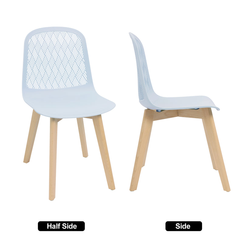 Mid Century Modern PP dining chair with Beech Wood Legs , kitchen & Dining Room Chairs Assemble Easily ，4 pack kitchen chairs for Kitchen Dining Room & Living Room.