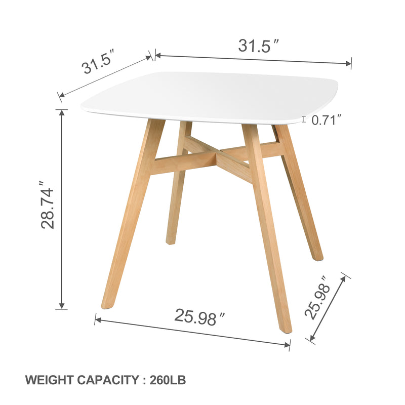 Modern Square Dining Table, Thickness MDF Top Dining Table, Small Dining Table for Kitchen Living Room