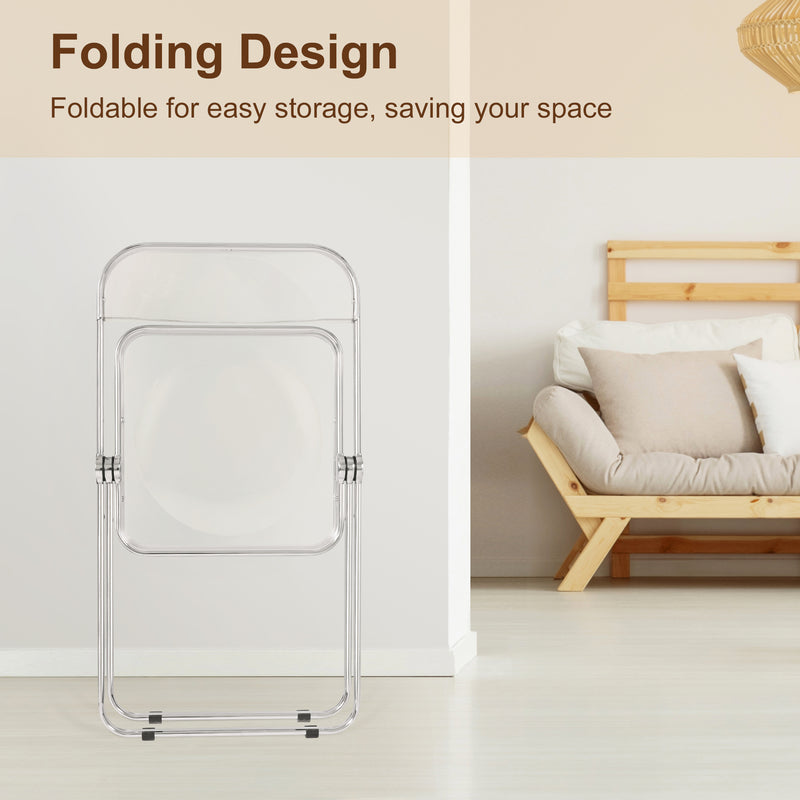 Luxury Modern Folding Chairs, Indoor Clear Folding Chair, lightweight folding chair with Metal Frame.