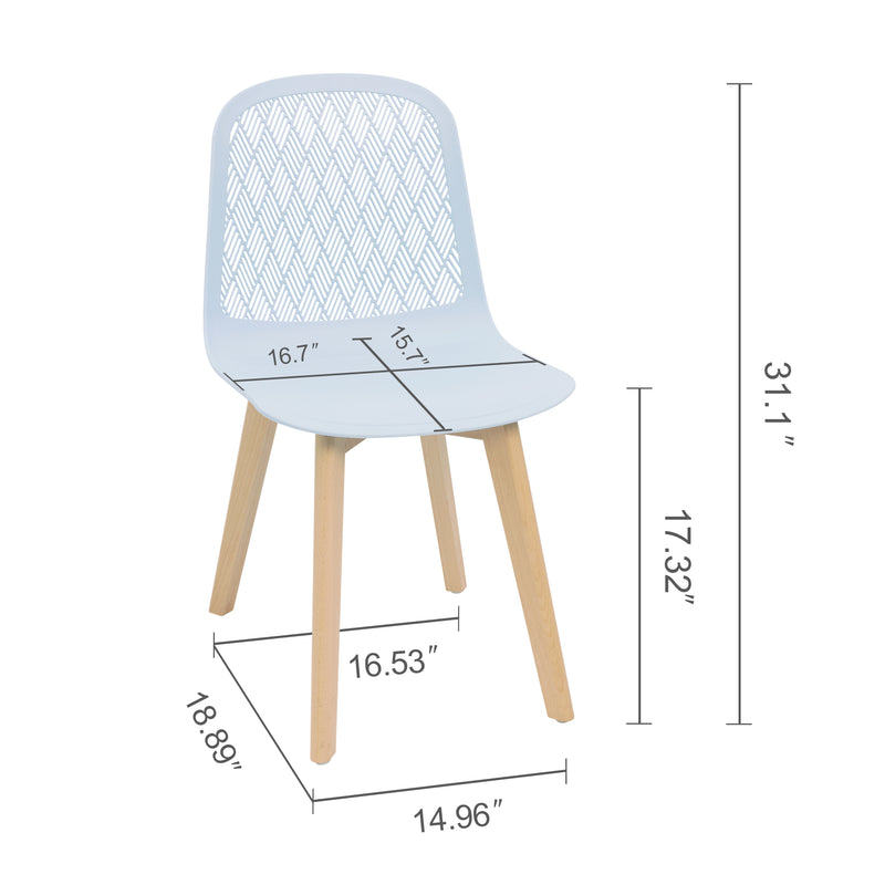 Mid Century Modern PP dining chair with Beech Wood Legs , kitchen & Dining Room Chairs Assemble Easily ，4 pack kitchen chairs for Kitchen Dining Room & Living Room.