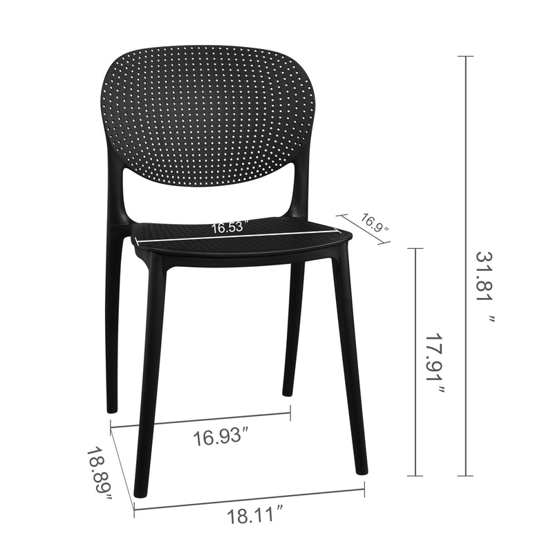 Modern Indoor/Outdoor Patio Dining Chair - Durable Polypropylene, Weather-Resistant Design