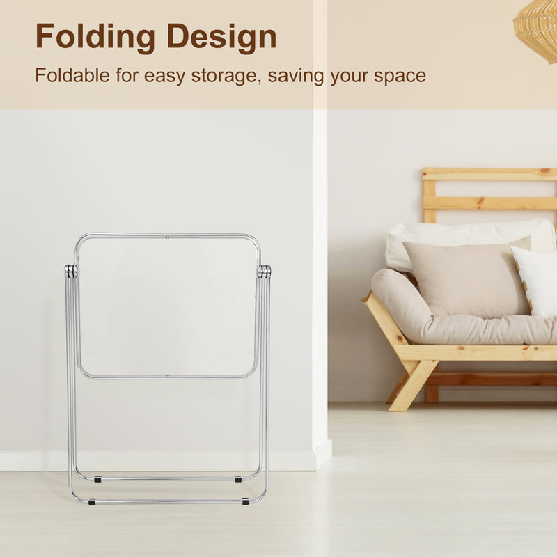 Luxury Modern Folding table, Indoor Clear Folding Table, lightweight folding table with Metal Frame.