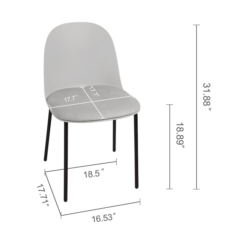 Modern Dining Chair with cushion,powder painting legs, Mid Century Kitchen Chairs For Kitchen Dining Room & Living Room