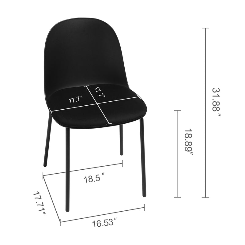 Modern Dining Chair with cushion,powder painting legs, Mid Century Kitchen Chairs For Kitchen Dining Room & Living Room