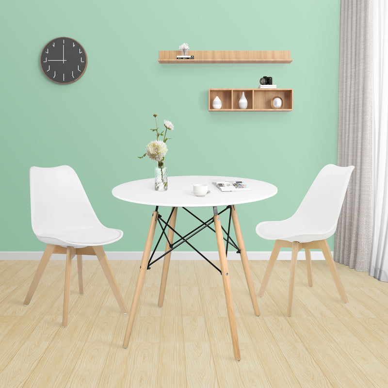 Modern Round Dining Table, Thickness MDF Top Dining Table, Small Dining Table for Kitchen Living Room