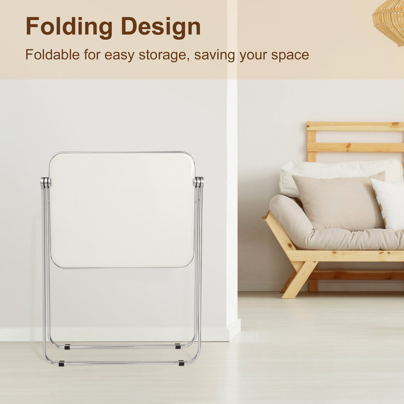 Luxury Modern Folding table, Indoor Clear Folding Table, lightweight folding table with Metal Frame.