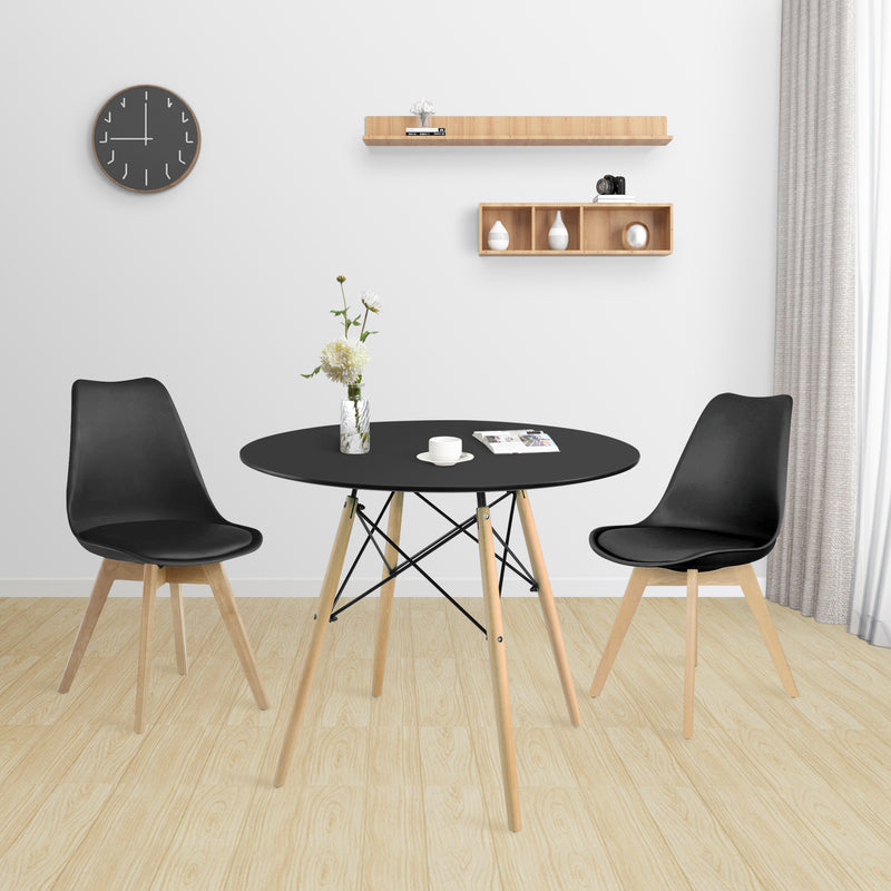 Modern Round Dining Table, Thickness MDF Top Dining Table, Small Dining Table for Kitchen Living Room