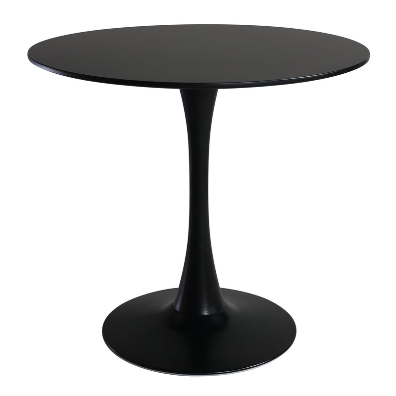 Modern Round Dining Table, Thickness MDF Black Dining Room Table，Mid-Century Modern Dinning Table for Kitchen Dining Room Living Room.