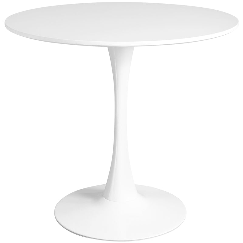 Modern Round Dining Table, Thickness MDF white Dining Room Table，Mid-Century Modern Dinning Table for Kitchen Dining Room Living Room.