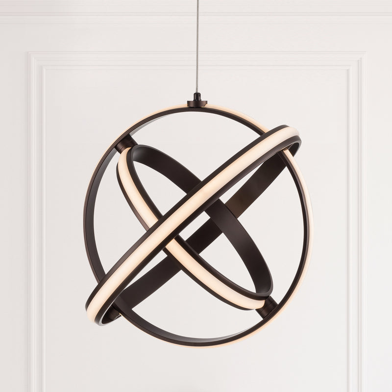 Modern LED Pendant Light, Contemporary Dimmable Chandeliers, Adjustable Circle 3 Rings Ceiling light, Creative 3000K Pendant Light Fixtures for Dining Room Bedroom Kitchen Island Hall