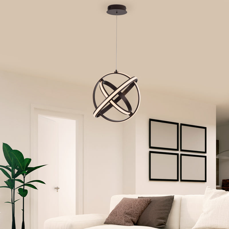 Modern LED Pendant Light, Contemporary Dimmable Chandeliers, Adjustable Circle 3 Rings Ceiling light, Creative 3000K Pendant Light Fixtures for Dining Room Bedroom Kitchen Island Hall