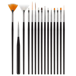 Set of 15 Nail Art Brushes, Professional Nail Art Pens for Painting Nails, 7.9 Inches Length Acrylic Nail Painting Brushes for DIY   Dotting Tool