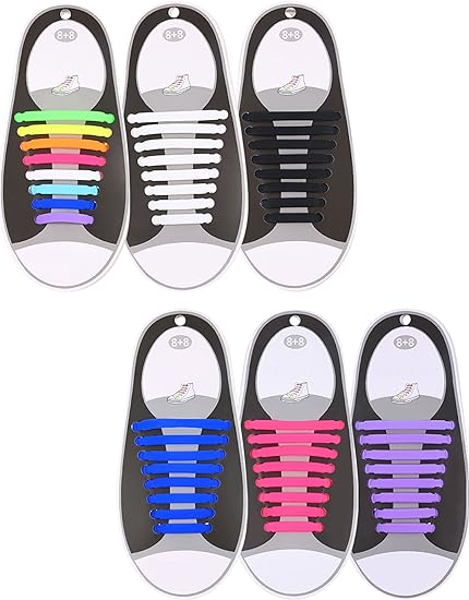 No Tie Shoe Laces, Elastic Shoe Laces for Sneakers,  No Tie Shoelaces for Kid, Multi-Color Fashion Collocation