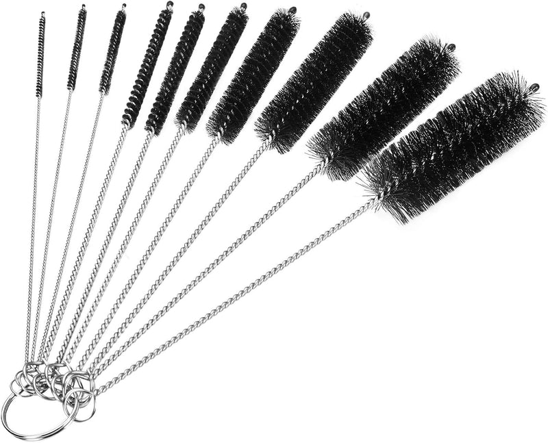 Bottle Brush, Straw Cleaner Brush, 2mm-24mm diameter /8.2 inch length Nylon Tube Brush Set, Set of 10pcs