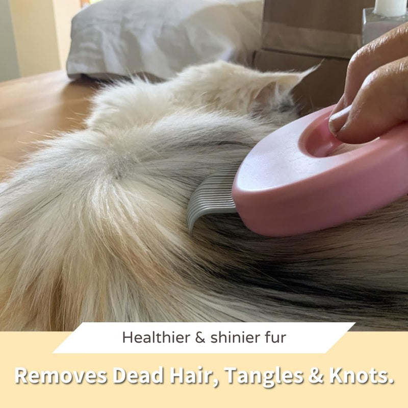 Cat Comb, Pet Hair Removal Tool for Short Hair and Long Hair, Cat Brush Dog Brush Removing Shedding Hair, Cat Face Shape