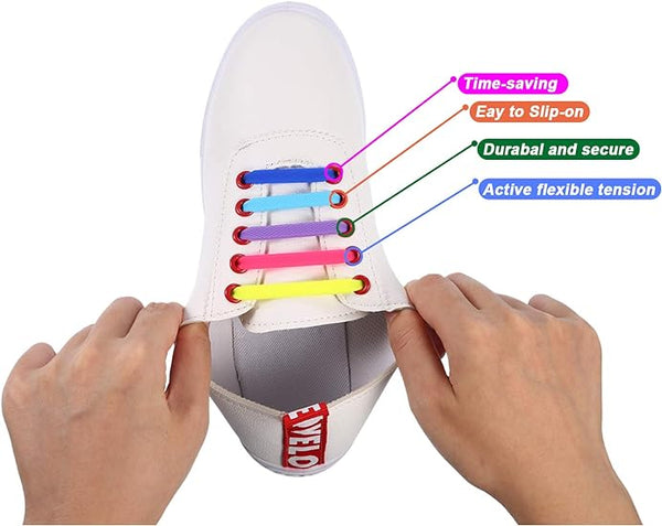 No Tie Shoe Laces, Elastic Shoe Laces for Sneakers, No Tie Shoelaces for Adults , Multi-Color Fashion Collocation