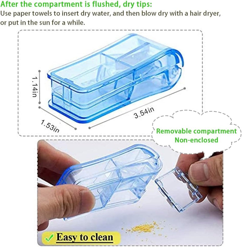 2 PCS, Pill Cutter，Pill Cutter Splitter for Small and Tiny Pills，Portable Pill Contain with Blade，For Any Pill Up To 0.8" Size