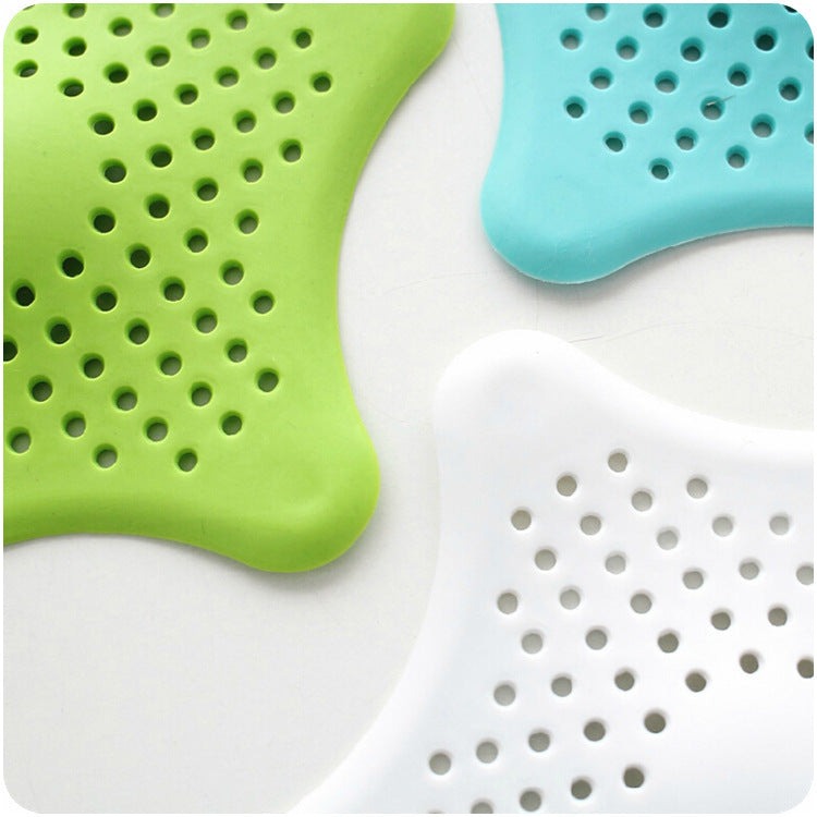 5PCS, Shower Drain Hair Catcher, Sink Drain Strainer, Starfish Shape Silicone Shower Drain Cover for Bathroom Shower and Kitchen Sink