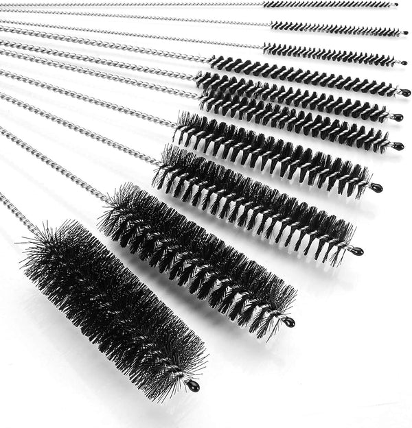 Bottle Brush, Straw Cleaner Brush, 2mm-24mm diameter /8.2 inch length Nylon Tube Brush Set, Set of 10pcs