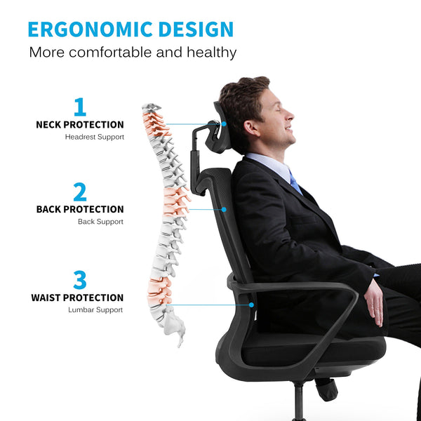 Ergonomic Mesh Office Chair, High Back Task Chair, Home Desk Computer Game Chair