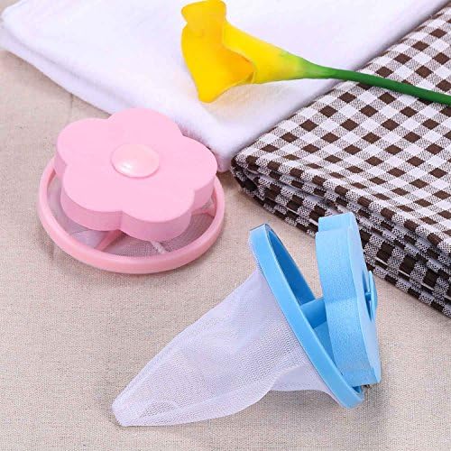 Lint Catcher for Washing Machine，Laundry Hair Catcher，Pet Hair Remover for Laundry，4 Pcs(2 blue,2 pink)